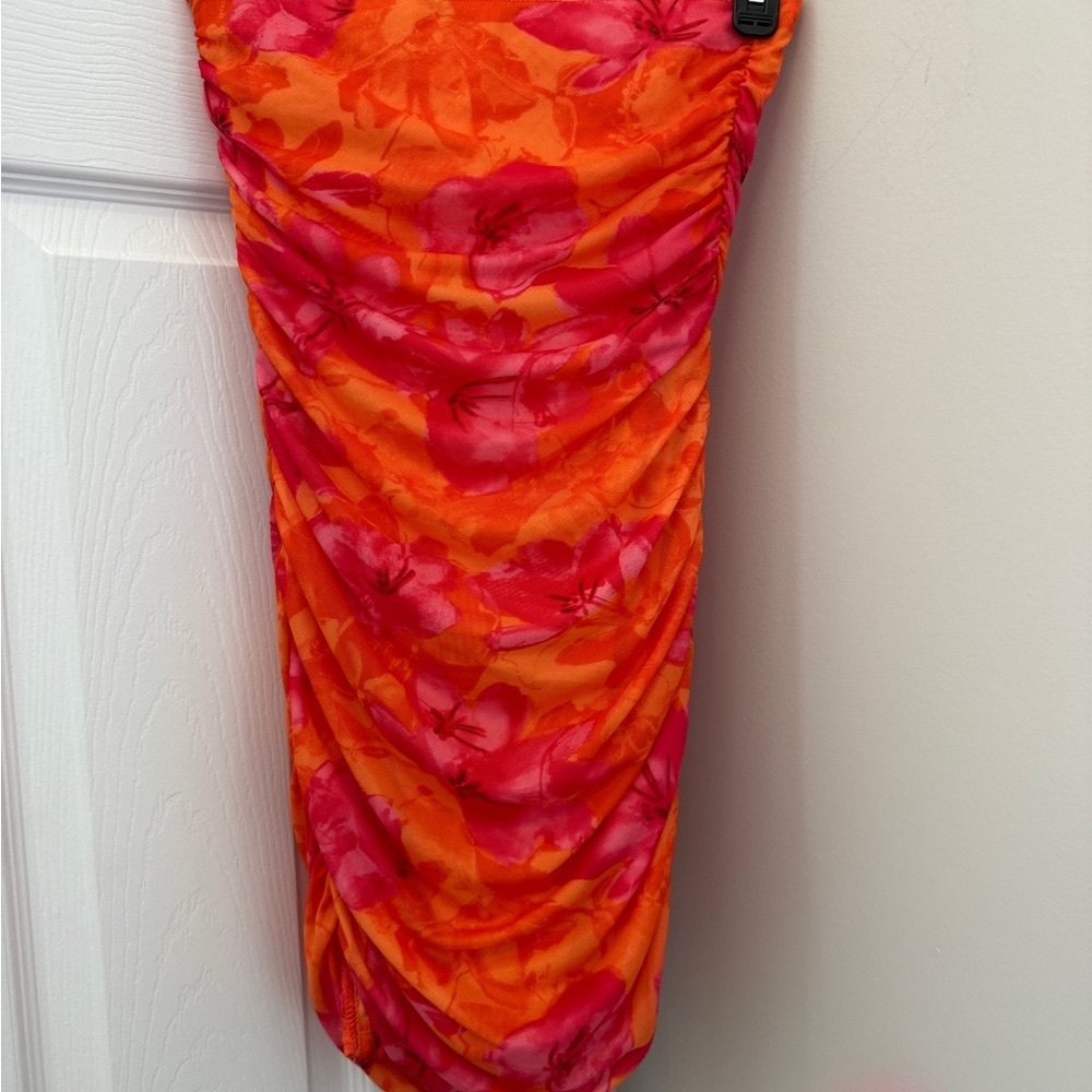 Vibrant Orange and Pink Floral Dress - NWOT